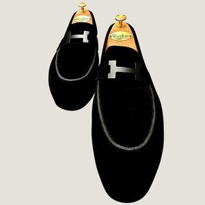 Authentic Hermes Black Suede Goatskin Paris Loafers